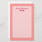 Papeterie Red Christmas Holly Feuilles (Devant / Derrière)