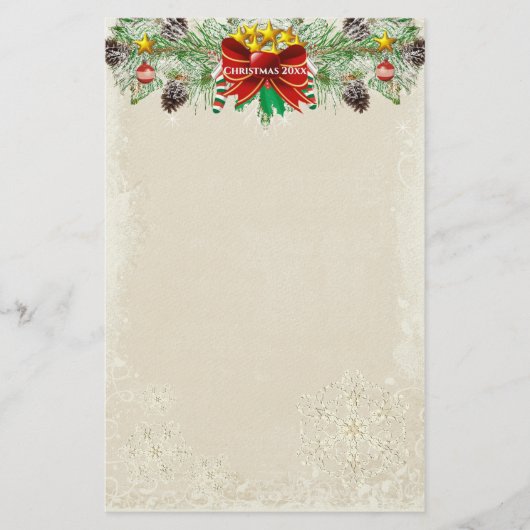 Papeterie Red Christmas Tree Stars Snowflake Garland (Devant)