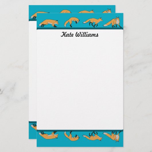 Papeterie Red Foxes Personalized (Devant / Derrière)