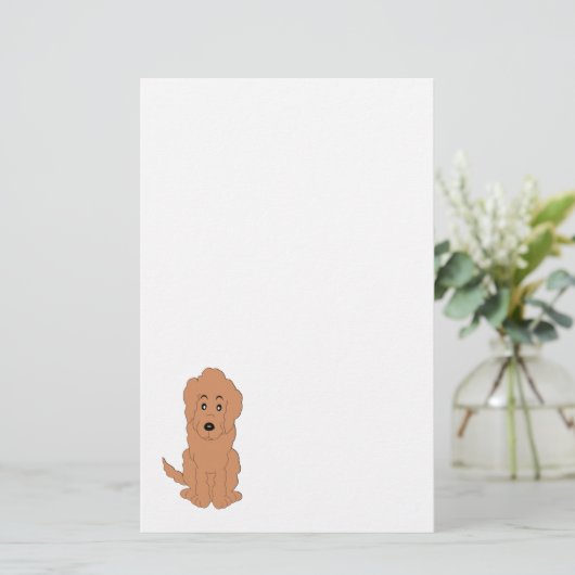 Papeterie Red Goldendoodle Chien Design (Debout devant)