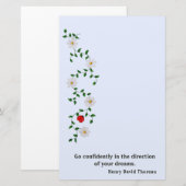 Papeterie Red Ladybug, White Daisies, Encouragement (Devant / Derrière)