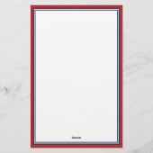 Papeterie Red & Navy Blue Borders Ajouter votre nom (Dos)
