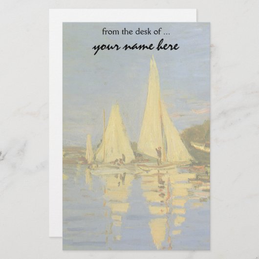 Papeterie Régate à Argenteuil par Claude Monet (Devant / Derrière)