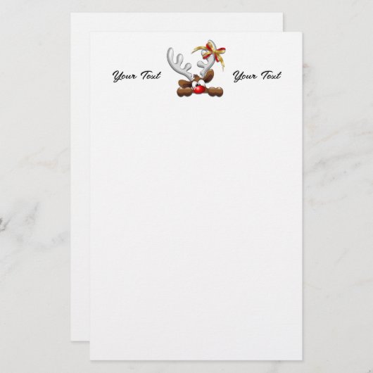 Papeterie Reindeer Puzzled drôle Caractère de Noël (Devant / Derrière)