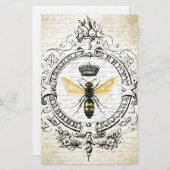 Papeterie Reine des abeilles française VINTAGE MODERNE (Devant / Derrière)