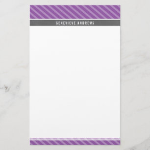 Papeterie REMARQUE PAPIER diagonale rayée gris gras violet v