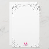 Papeterie REMARQUE PAPIER glamour rustique feuille argentée (Devant / Derrière)