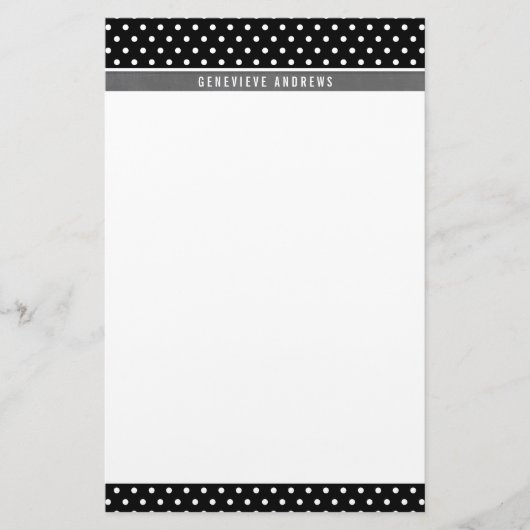 Papeterie REMARQUE PAPIER mini pois motif noir blanc gris (Devant)