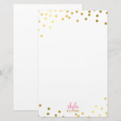 Papeterie REMARQUE PERSONNELLE jolie feuille d'or glamour co (Devant / Derrière)