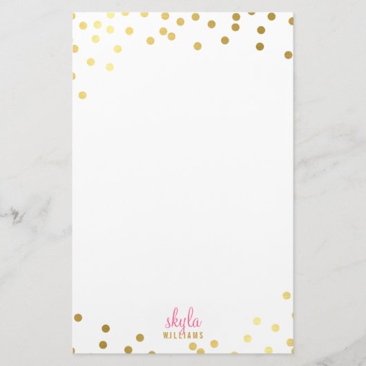 Papeterie REMARQUE PERSONNELLE jolie feuille d'or glamour co (Devant)