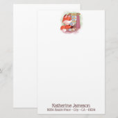 Papeterie Renard aquarelle avec thé et biscuits (Devant / Derrière)