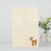 Papeterie Renard de Noël avec un noeud rouge (Debout devant)