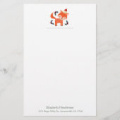 Papeterie Renard orange à Santa Hat mignonne Noël Customisé (Devant)