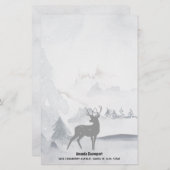 Papeterie Rennes dans l'Aquarelle gris sauvage Noël (Devant / Derrière)