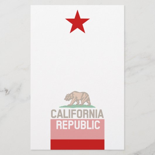 Papeterie RÉPUBLIQUE DE CALIFORNIE Drapeau de l'État étoile  (Devant)