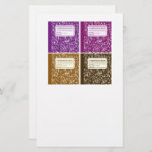 Papeterie Retour à l'école/Carnet de composition (Devant / Derrière)