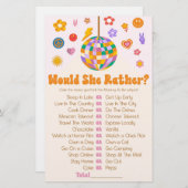 Papeterie Retro 70's Disco Voudrait-elle Plutôt Baby shower (Devant / Derrière)