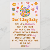 Papeterie Retro 70's Super Ne pas dire Baby shower jeu (Devant)