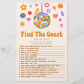 Papeterie Retro 70's Super Trouver le Baby shower invité (Devant)