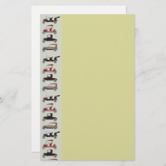 Papeterie RETRO CARS 2 AUTO RESTAURATION gris rouge jaune (Devant / Derrière)