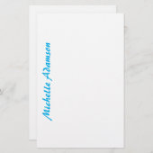 Papeterie Rétro Élégant Simple Bleu Ciel Blanc (Devant / Derrière)