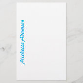 Papeterie Rétro Élégant Simple Bleu Ciel Blanc (Devant)