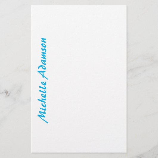 Papeterie Rétro Élégant Simple Bleu Ciel Blanc (Devant)