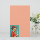 Papeterie Retro housewife coffee pink stationery (Debout devant)
