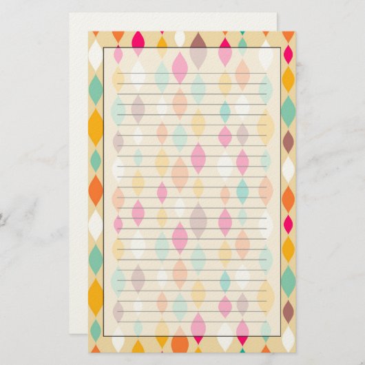 Papeterie Rétro motif d'abrégé sur style (Devant / Derrière)