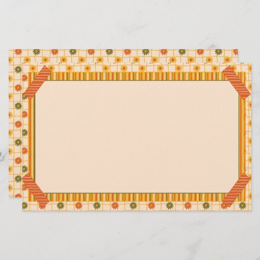 Papeterie Retro Spring Hand Drawn Faux Washi Floral Stripe (Devant / Derrière)