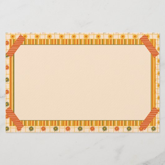 Papeterie Retro Spring Hand Drawn Faux Washi Floral Stripe (Devant)