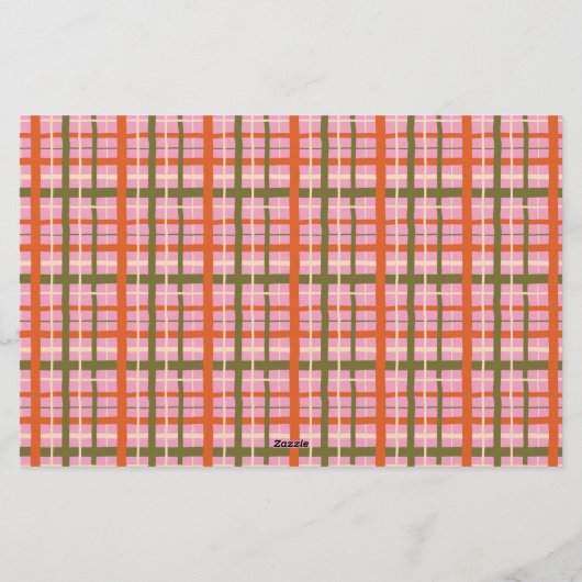 Papeterie Retro Spring Hand Drawn Faux Washi Grid and Plaid (Dos)