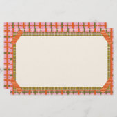 Papeterie Retro Spring Hand Drawn Faux Washi Grid and Plaid (Devant / Derrière)