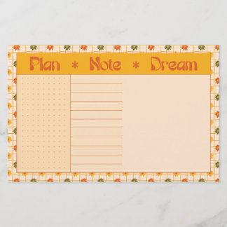 Papeterie Retro Spring Hand Drawn Plan and Dream Floral Grid
