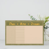 Papeterie Retro Spring Hand Drawn Plan and Dream Green Grid (Debout devant)
