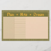 Papeterie Retro Spring Hand Drawn Plan and Dream Green Grid (Devant)