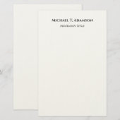 Papeterie Retro Style Elegant Plain Simple Black & White (Devant / Derrière)