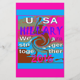 Papeterie Retro USA Stronger Together Abstrait Art Print
