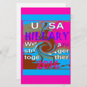 Papeterie Retro USA Stronger Together Abstrait Art Print (Devant / Derrière)