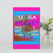 Papeterie Retro USA Stronger Together Abstrait Art Print (Debout devant)