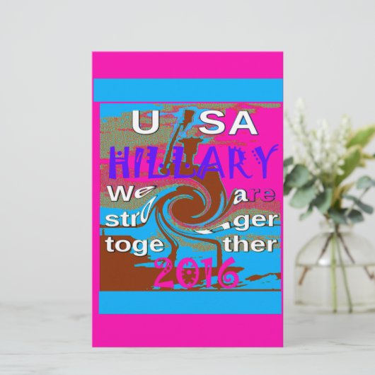 Papeterie Retro USA Stronger Together Abstrait Art Print (Debout devant)