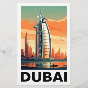 Papeterie Retro Vintage Dubaï UAE Skyline