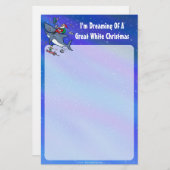 Papeterie Rêver D'Un Grand Noël De Requin Blanc (Devant / Derrière)