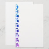 Papeterie Rhinestones violettes et bleues - Bijoux vintages (Devant / Derrière)