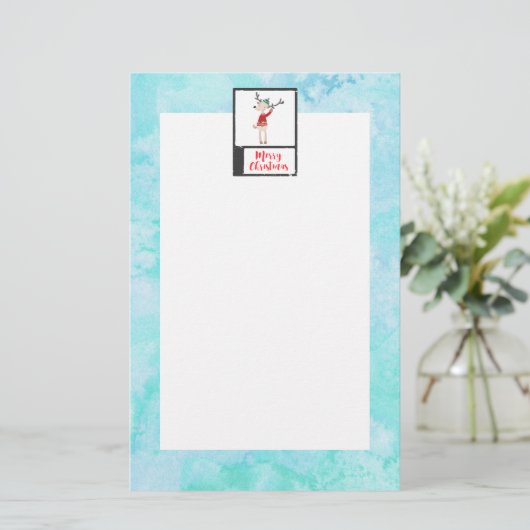 Papeterie Rindeer De Noël Dans Un Gros Chaud (Debout devant)