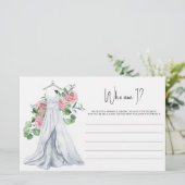 Papeterie Robe mariage - Qui suis-je Jeu de douche nuptiale (Debout devant)