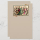 Papeterie Robe Victorienne Avec Papier Bow Rose (Devant / Derrière)