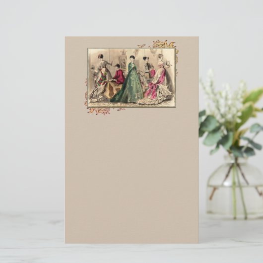 Papeterie Robe Victorienne Avec Papier Bow Rose (Debout devant)