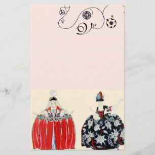 PAPETERIE ROCOCO LADIE BEAUTÉ, MODE COSTUME DÉCO MONOGRAM