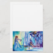 Papeterie ROI ARTHUR, DAME DU LAC ET bleu violet rose (Devant / Derrière)